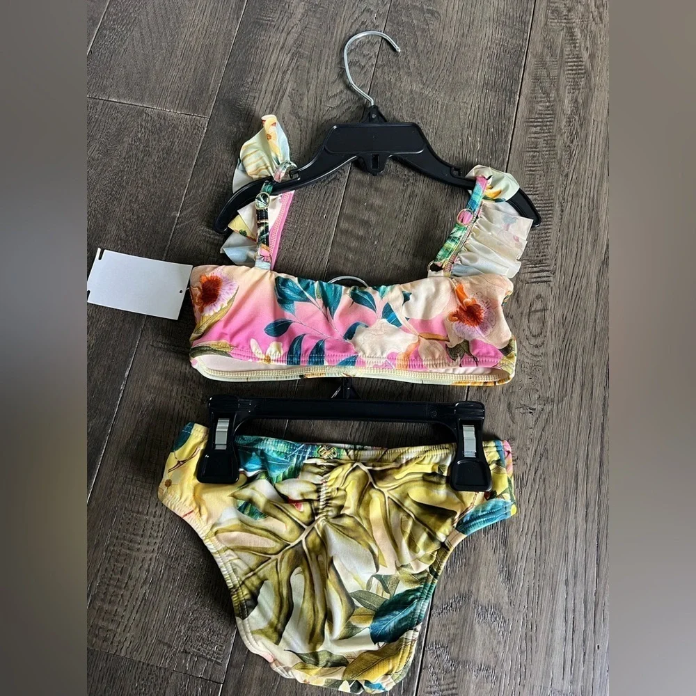 NEW PQ SWIM Girls Flutter Bikini Set in Oasis Floral 88$